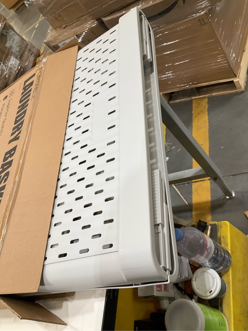 Condition photo showing Good Condition for UAK Plastic Laundry Basket with Wheels & Handle, 67L Heavy Duty Foldable Laundry Hamper – Easy Clean Waterproof Rolling Organizer for Bathroom & Laundry Room, Grey Light Grey XXXL