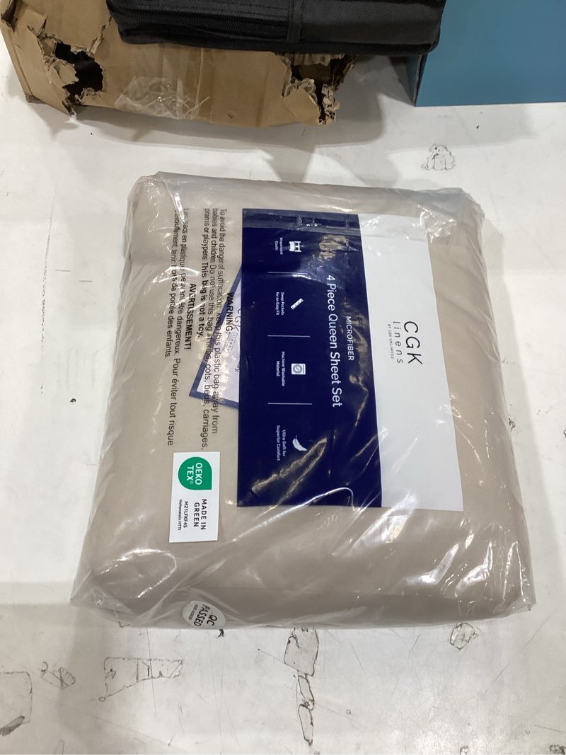 Condition photo showing Good Condition for queen size 4 piece sheet set - comfy breathable & cooling bed sheets set - hotel luxury bedding for women, men, kids, teens, boys & girls - deep pockets, ultra-soft, wrinkle free - oeko-tex - cream 12 - cream queen