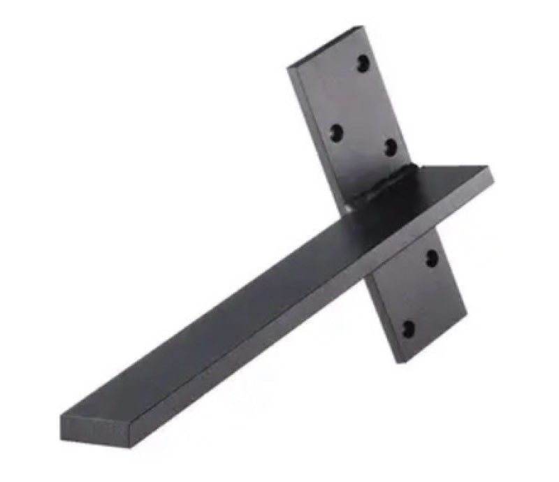 Bracket, Centerline Countertop Support 18" Length: 457 mm (18"), Black