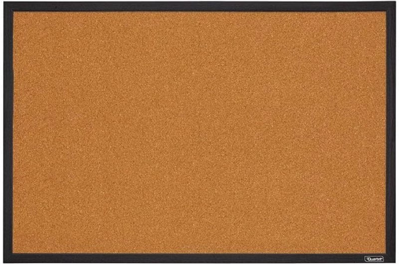 Quartet Cork Bulletin Board, Framed Corkboard, 2' x 3', Black Frame, Message Board, Vision Board (MWDB2436-BK)