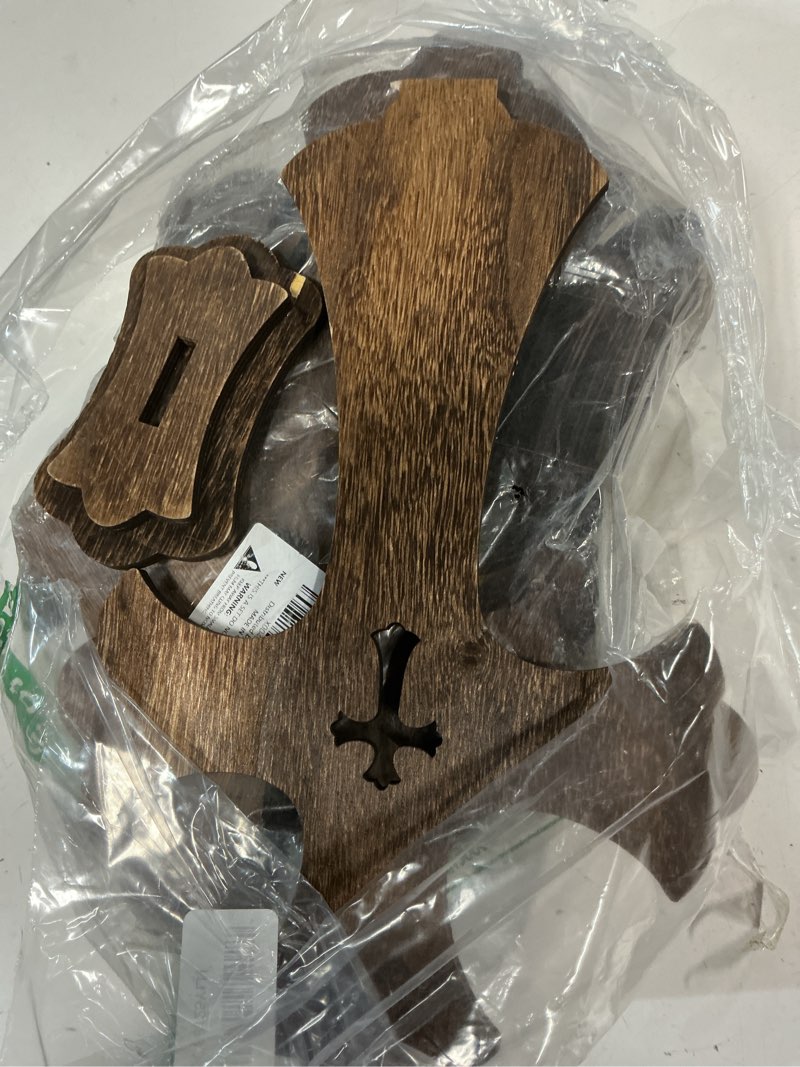 Condition photo showing Good Condition for 12 inch 12 pack brown wood crosses torched wooden tabletop cross rustic standing cross for baptism centerpieces home church decor prayer gifts