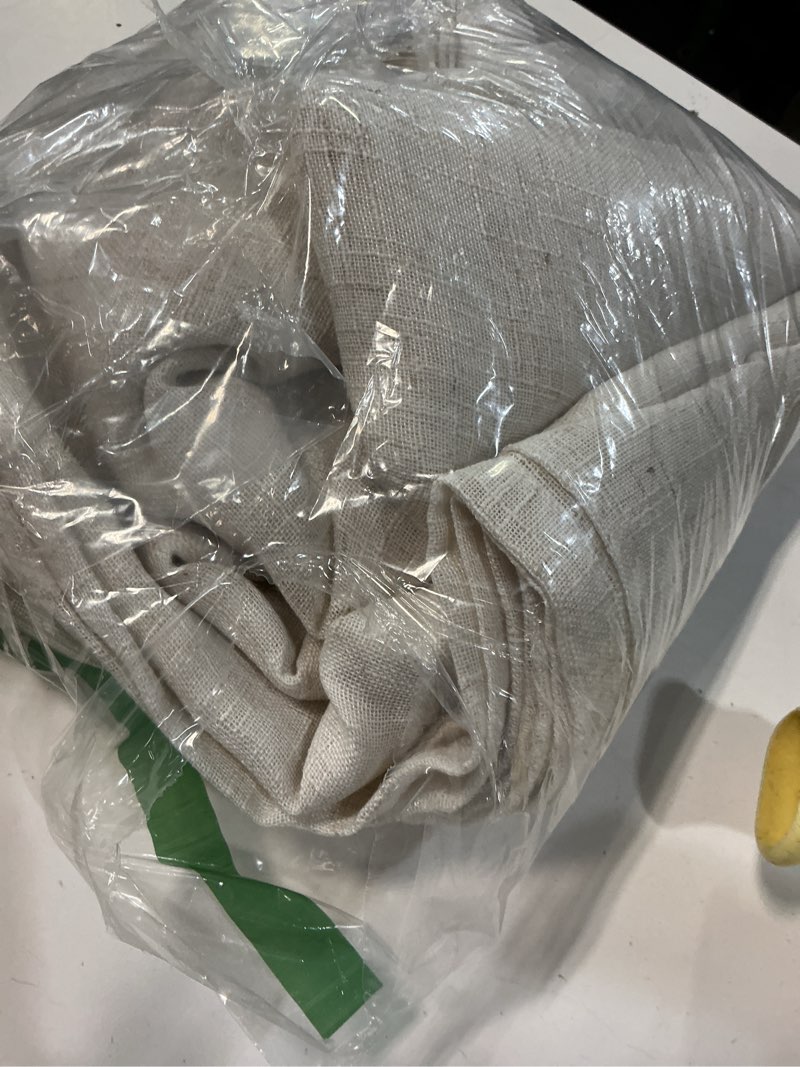 Condition photo showing Good Condition for lamit cream linen curtains 84 inch length 2 panels, light filtering semi sheer panels back tab and rod pocket neutral boho drapes for bedroom/living room, 52 x 84 inch 52"w x 84"l (pack of 2) cream
