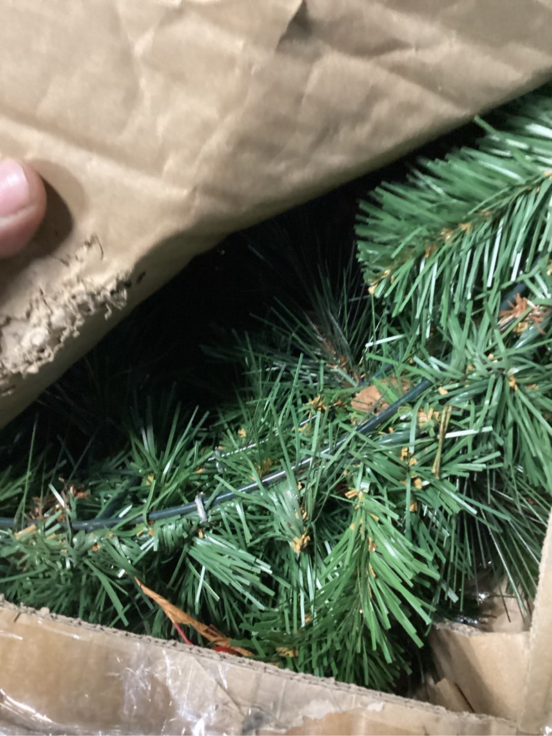Condition photo showing Good Condition for National Tree Company 24 in Pre-Lit Crestwood Spruce Artificial Christmas Wreath, Christmas Decoration with Glitter, Pinecones, Red Berries, 50 Clear LED Lights, 160 Tips, Timer, Green Crestwood Spruce - 24 inch Battery Operated Wreath