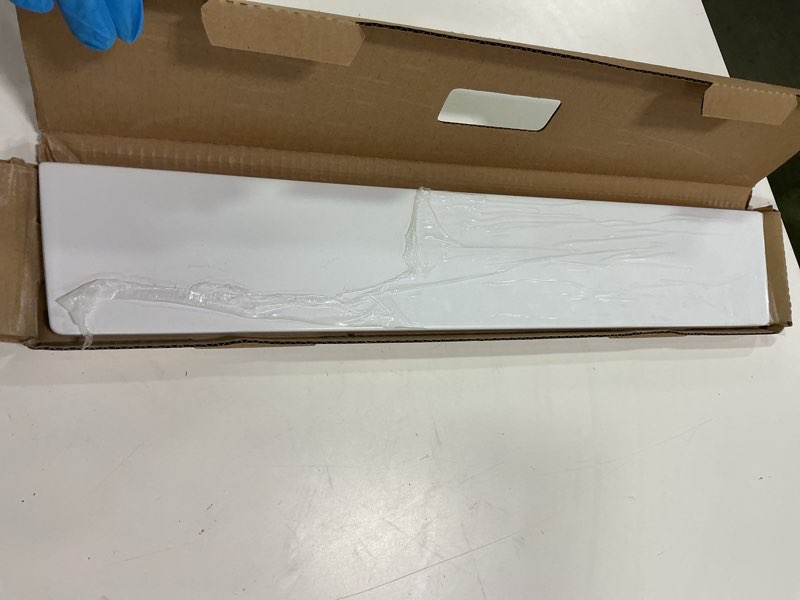 Condition photo showing New/Like New for Design House Universal Cultured Marble Side Splash, 21.5-Inch, Solid White, Improved Packaging, 5509