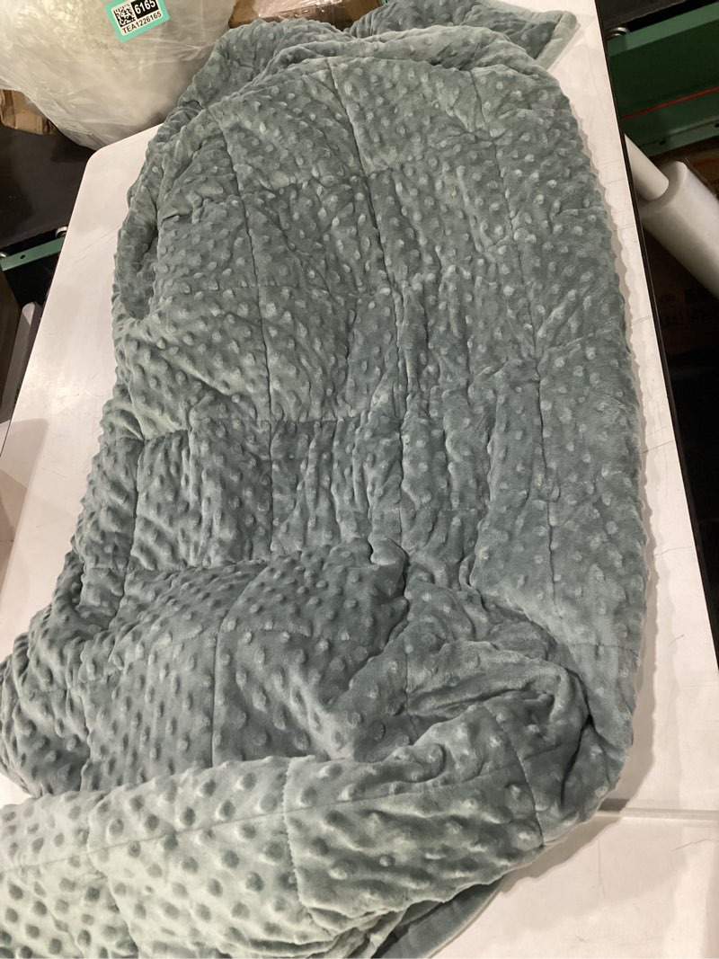 Condition photo showing Good Condition for alomidds weighted blanket (60"x80",20lbs queen size - green), weighted blankets for adults, cooling breathable soft and comfort minky, heavy blanket microfiber material with glass beads a(green) 60"x80" 20lbs