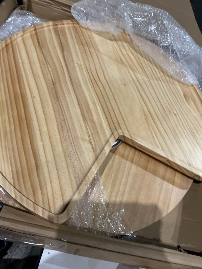 Condition photo showing As Is for century components sigsho32pcuf, signature 32" diameter pie cut lazy susan shelves, 2 included, center pole and swivel hardware sold separately, unfinished maple and birch