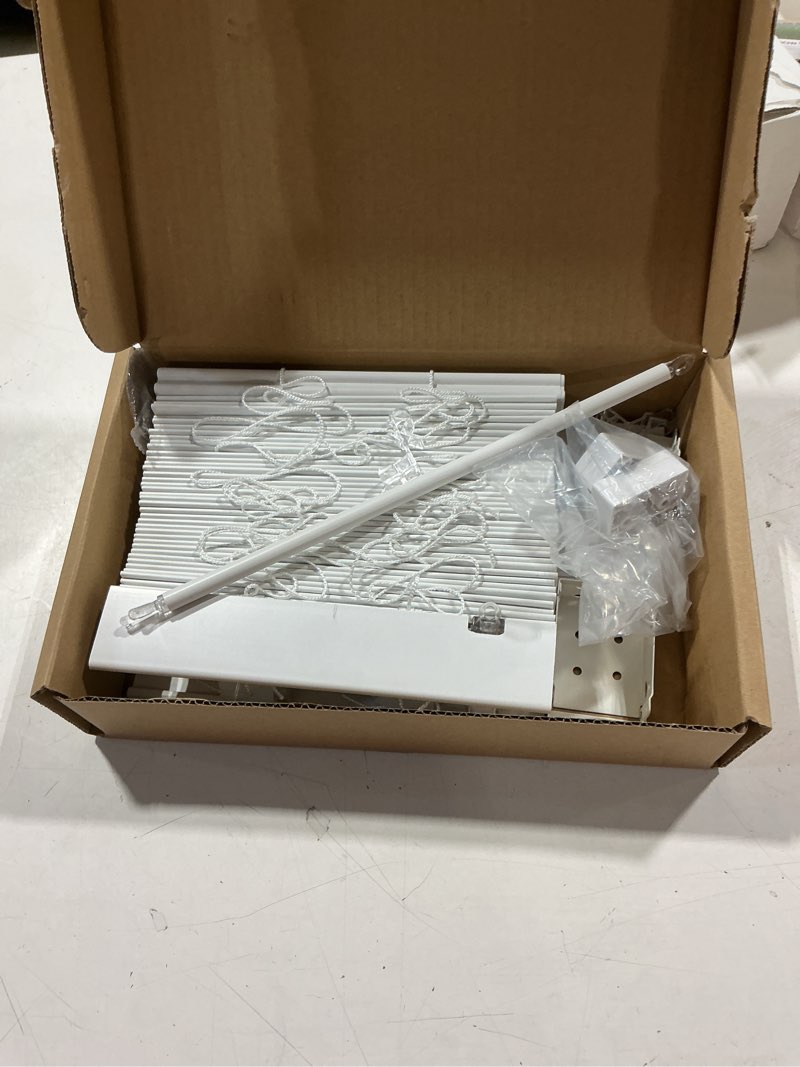 Condition photo showing Good Condition for allen + roth cordless faux wood 2-in slat width 9-in x 72-in cordless white faux wood room darkening faux wood blinds