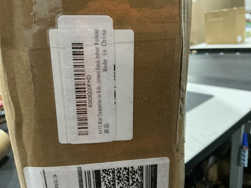 Condition photo showing New/Like New for RAVS Mini Trampoline for Kids Adults 40\"/48\" Foldable Fitness Rebounder Kids Trampoline with 5 Levels Height Adjustable Handle Resistance Bands Indoor Workout 40-inch