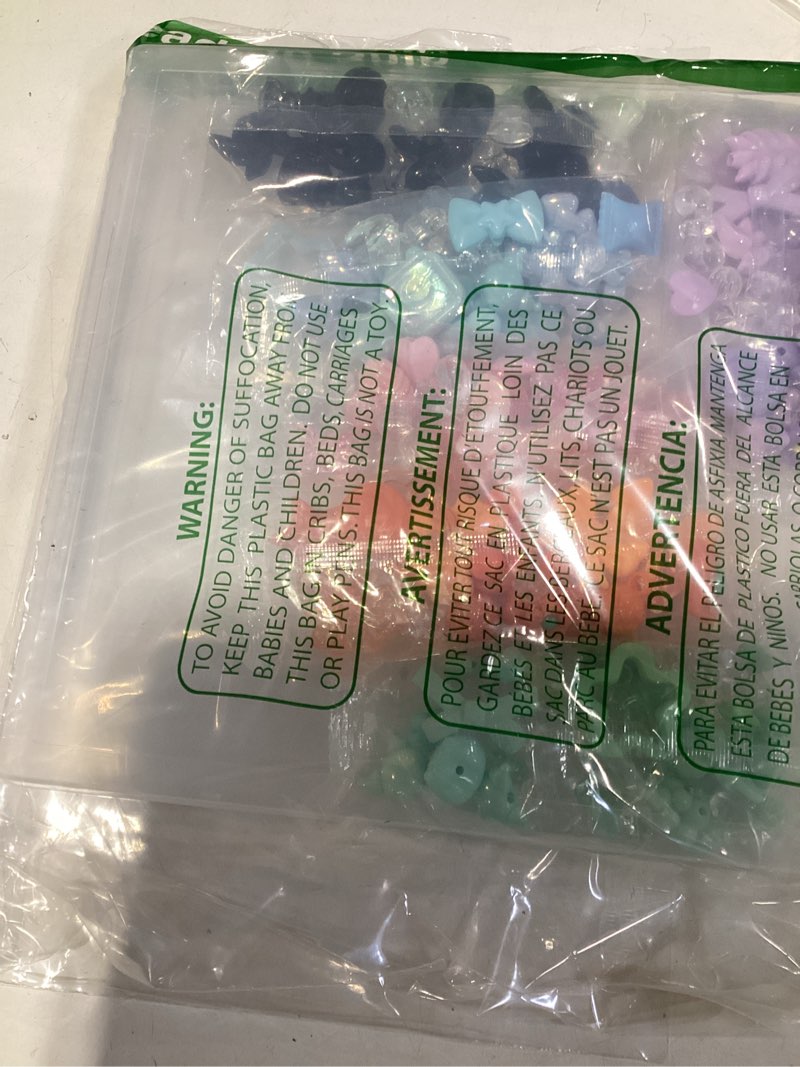 Condition photo showing Good Condition for 400-450pcs acrylic beads for bracelet making, assorted 6 colors cute beads, flower bow candy bear kawaii bracelet charms for jewelry making, necklace keychains phone charms diy crafts gifts