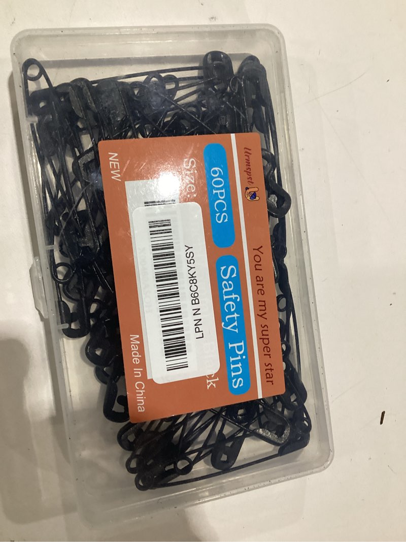 Condition photo showing New/Like New for 100PCS-2.1Inch Small Black Nickel Plated Steel Safety Pins 2.1in Black-100pcs