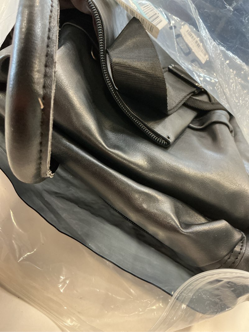 Condition photo showing As Is for Leather Garment Bag for Travel, Modoker Carry On Suit Carrier Travel Bag with Shoulder Strap/Multiple Pockets - Ideal for Business Trips & Weekend Getaways - The Garment Duffel Bag for Traveling Men A-Black