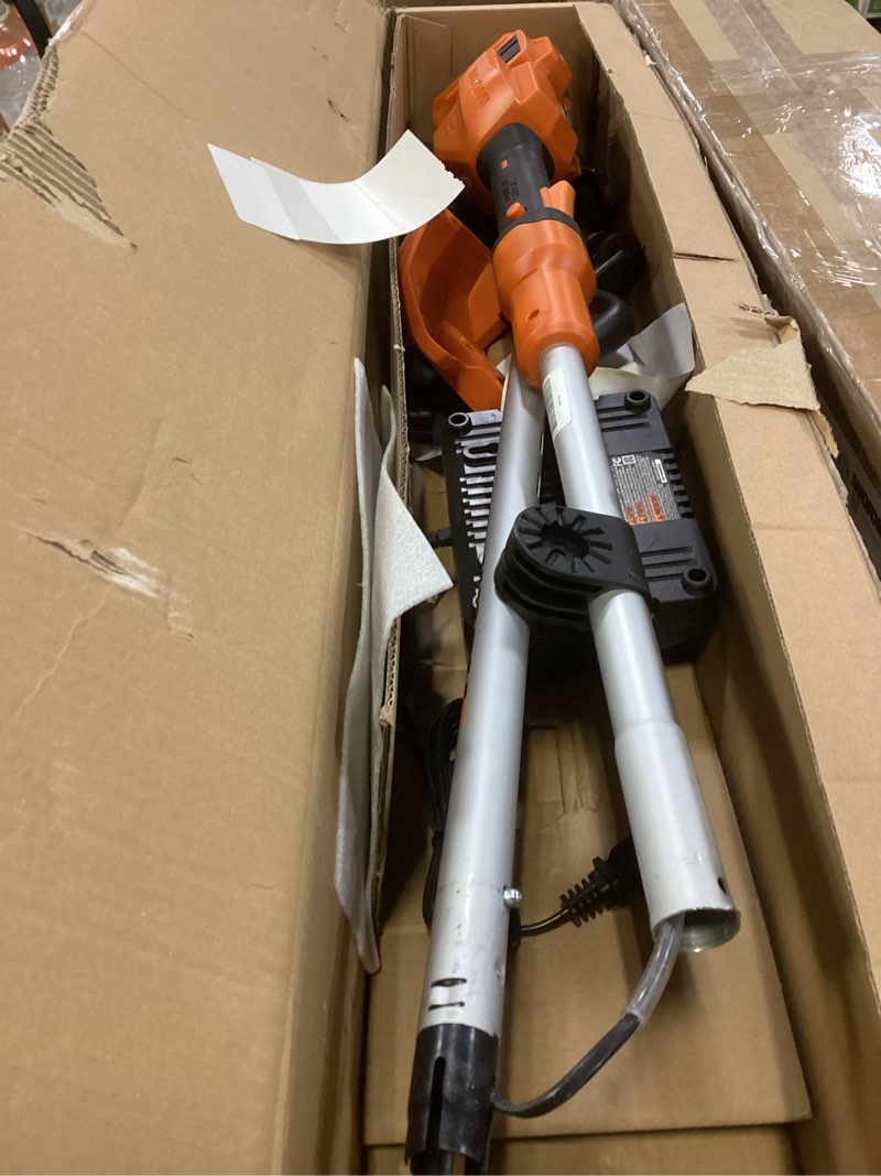 Condition photo showing As Is for Worx WG183 40V 13" Cordless String Trimmer (Batteries & Charger Included), Black and Orange 2 20V Batteries + Charger Included