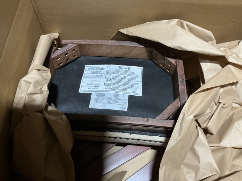 Condition photo showing Good Condition for Linon Harper Beige & Dark Walnut 24" Counter Stool, Beige/Dark Walnut (98325WAL-01-KD)