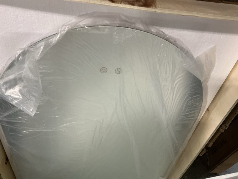 Condition photo showing Good Condition for arched led bathroom mirror, 40"x24" arch framless backlit mirror with lights vanity mirror for makeup, anti-fog, dimmable, 3-color, memory function, ip65 waterproof, ul listed, vertical-inverted down vertical 40"l x 24"w