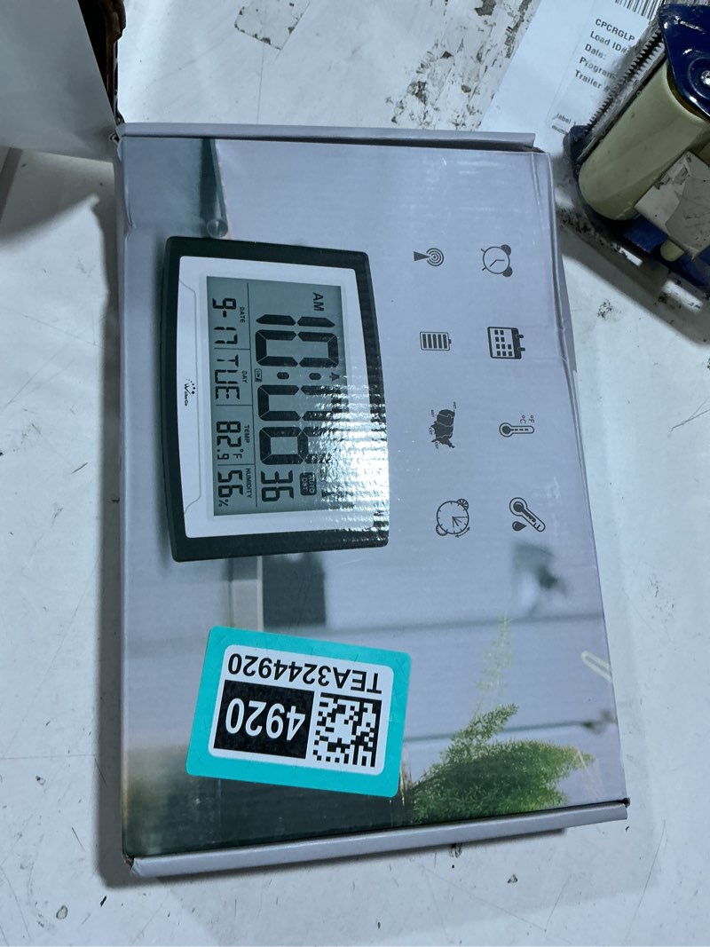 Condition photo showing Good Condition for wallarge atomic clock with indoor temperature and humidity, 12.5 inch self-setting digital wall clock or desk clock, battery operated digital clock large display for seniors, auto dst 12.5 inches