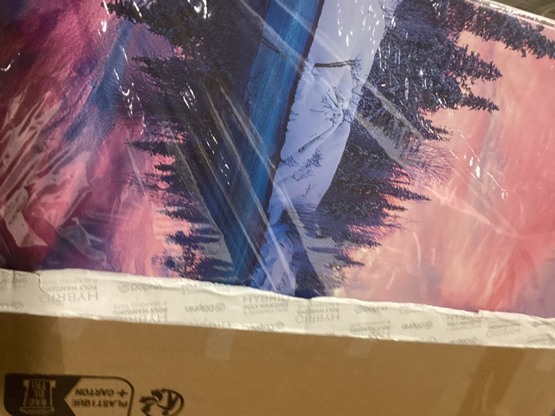 Condition photo showing New/Like New for SERIMINO Aurora Landscape Wall Art, Colorful Night Scene Large Wall Pictures, Winter Lake Forest Art Prints, Dreamy Scenery Canvas Paintings Wall Decor Living Room Bedroom Bathroom Office 24"X48" 48"L x 24"W Fantasy Aurora