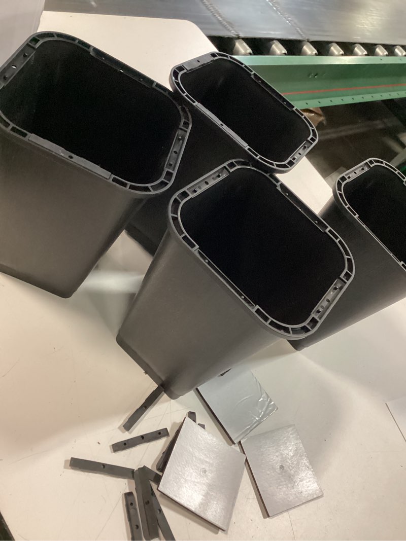 Condition photo showing Good Condition for 4 pack furniture risers 8 inch, bed risers heavy duty for table desk couch chair sofa cabinet bed frame dorm, square table leg risers lift height 8", black 8 inch black 4 pack