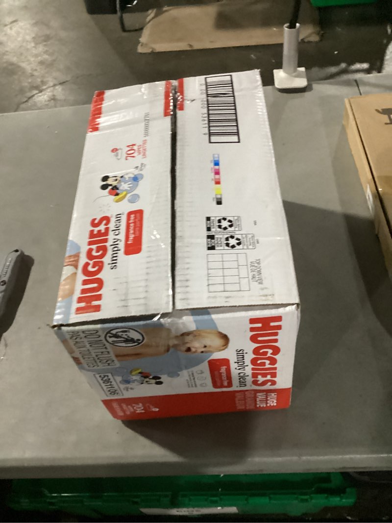 Condition photo showing Good Condition for huggies simply clean unscented baby diaper wipes, 11 flip-top packs (704 wipes total), packaging may
