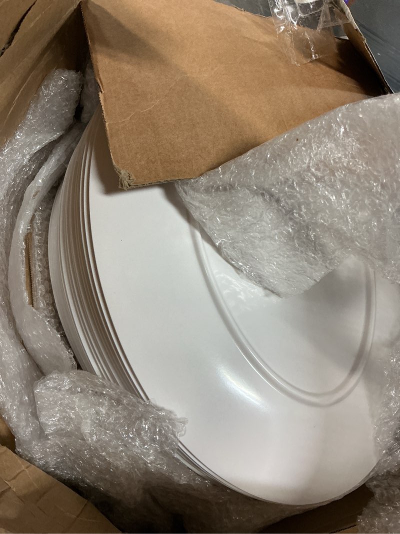 Condition photo showing Good Condition for dandat 24 pack 14" large serving platters set melamine oval plates trays for party entertaining wedding food display, white serving dish for cookie fruit appetizers dessert sushi, dishwasher safe 24 14 inch