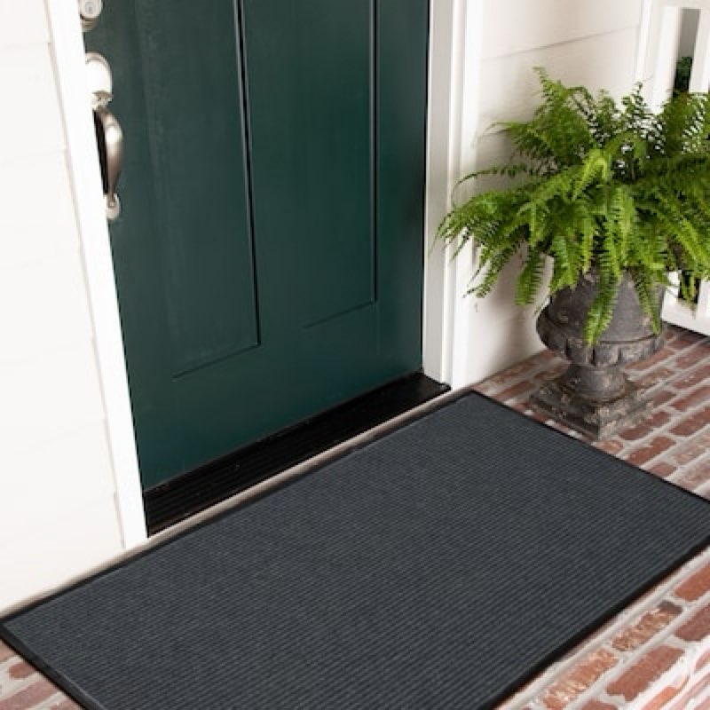 project source 36-in x 48-in gray/silver non-slip grip indoor or outdoor door mat