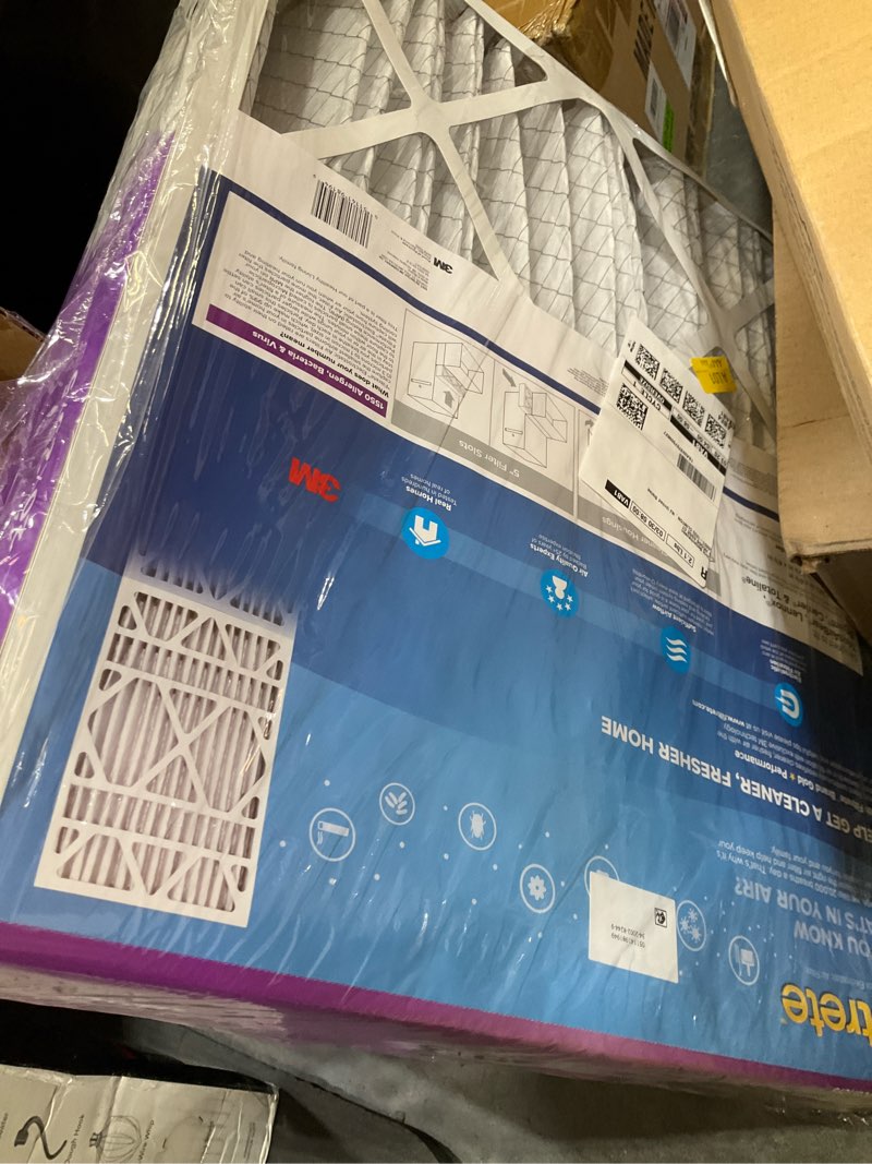 Condition photo showing Good Condition for filtrete 20x25x5 ac furnace air filter, mpr 1550, merv 12, fits trion airbear, certified asthma & allergy friendly, electrostatic air cleaning filter, 1-pack (actual size 19.56 x 24.13 x 4.75)