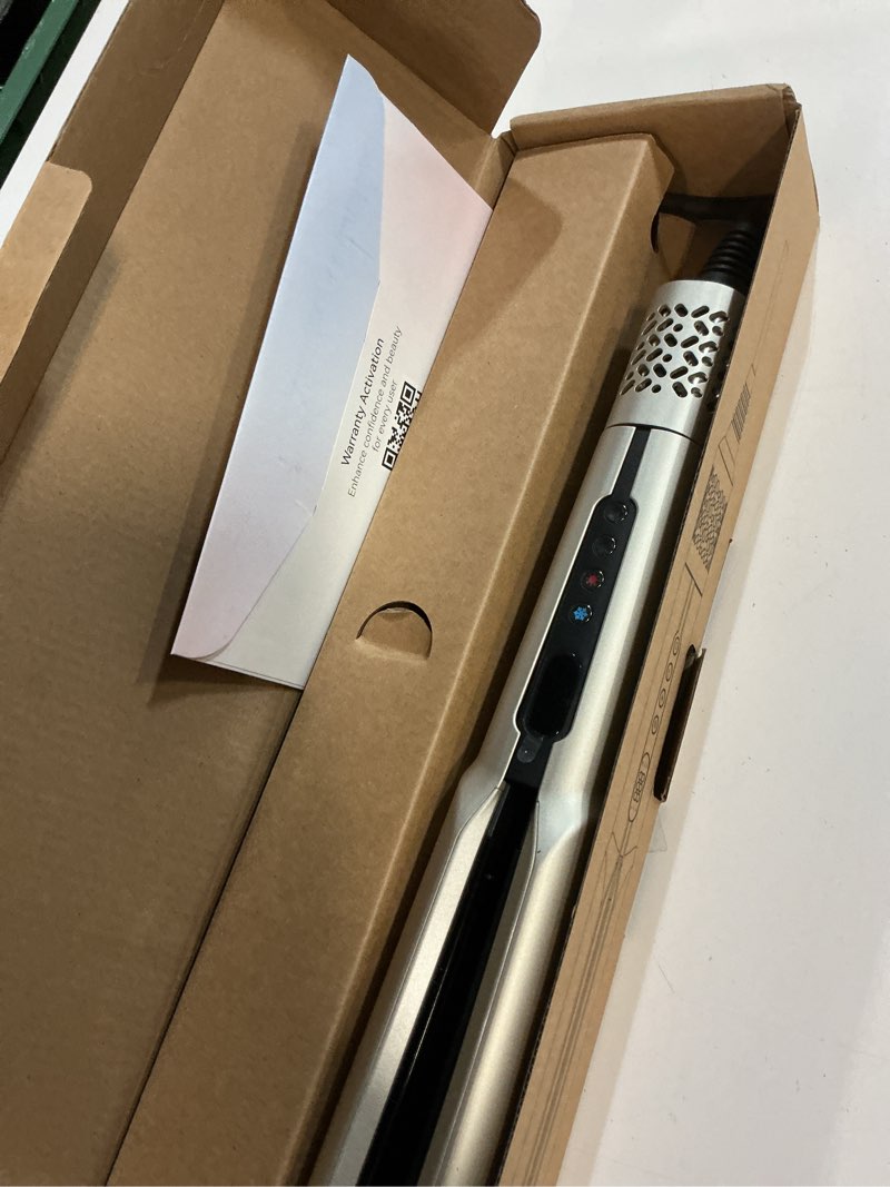 Condition photo showing Good Condition for hair straightener - 2 in 1 wet to dry hair dryer and straightener with high-speed airflow + rapid heat-up + customizable temperature + lcd display & auto shut-off + no heat damage (pure gold)