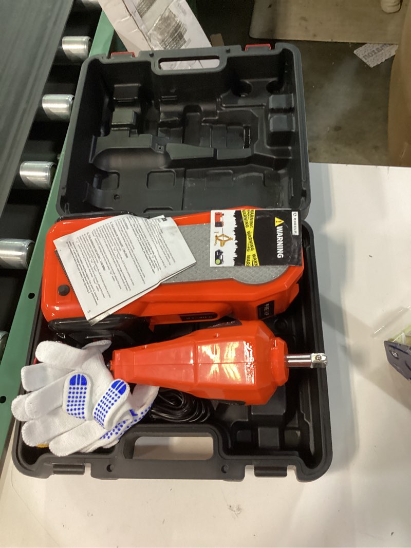 Condition photo showing Good Condition for e-heelp electric car jack kit 5ton 12v hydraulic car jack lift (lifting range: 6.1~17.7 inch) with electric impact wrench for suv mpv sedan truck change tires garage repair 5t set