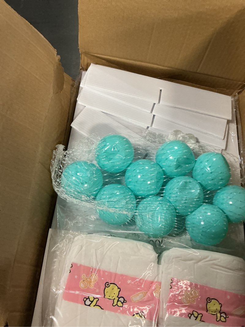 Condition photo showing Good Condition for greenery baby shower diaper game set baby shower favor 1 leaves games board diapers 10 sage green plastic balls 1 boho greenery game instruction sign for gender reveal games decoration