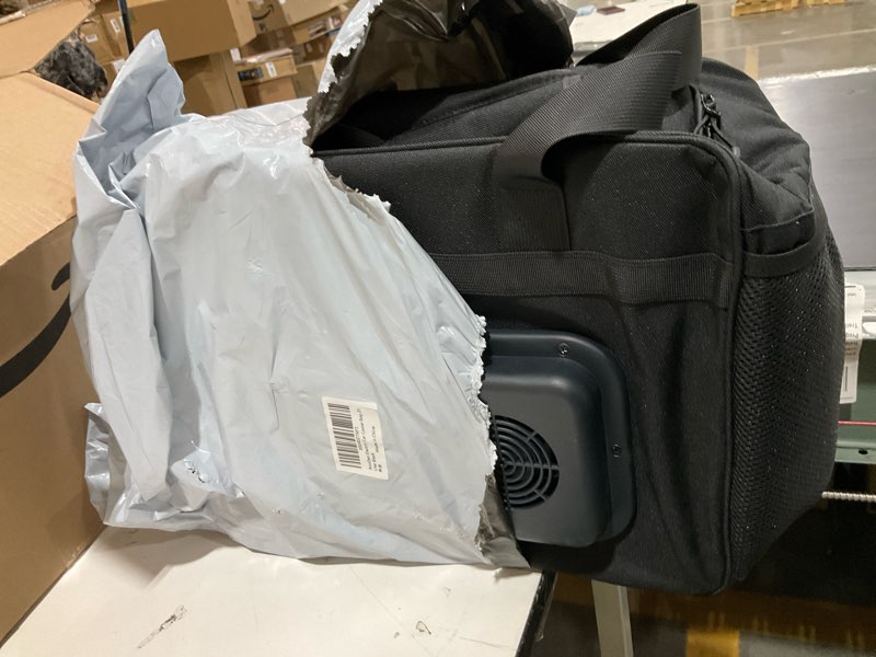 Condition photo showing Good Condition for electric car cooler bag, plug in 12v car cooler bag, 25 liter with adjustable shoulder strap, cord storage, road trip black