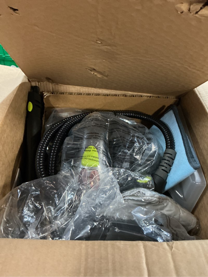 Condition photo showing As Is for Heavy-Duty Steam Cleaner - 1500W Multipurpose Handheld Floor Steamer with 22 Accessories 16ft Cord for Home, Car Detailing, Tile, Grout, Carpet, Wallpaper, Upholstery, Window, Deep Cleaning