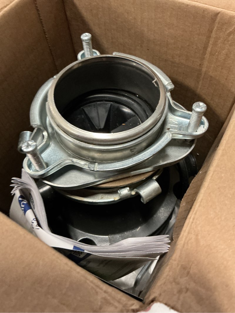 Condition photo showing As Is for insinkerator badger 5xl continuous feed 1/2-hp septic safe non-corded garbage disposal