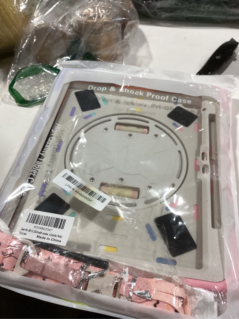 Condition photo showing Good Condition for tsqqst case for ipad air 13 inch m4 m3 m2 (2026-2024) for kids girls, cute rainbow case with screen protector+pencil holder+stand+strap, cover for ipad pro 12.9" 6th/5th/4th/3rd gen, colorful pink for ipad air 13 m4-m2/pro 12.9 3rd-6th colorful pink