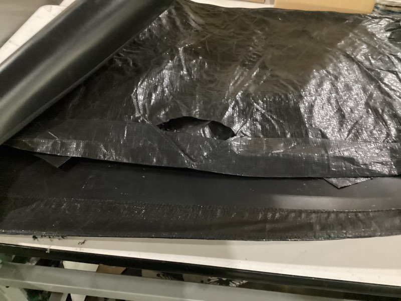 Condition photo showing As Is for 48388 hopper bag assembly - fit for agri-fab 42" tow lawn sweeper parts - compatible with agri-fab 45-0320, 45-03201, 45-0320-062, 42” tow lawn sweeper bag, 12 cu ft large capacity flow thru design
