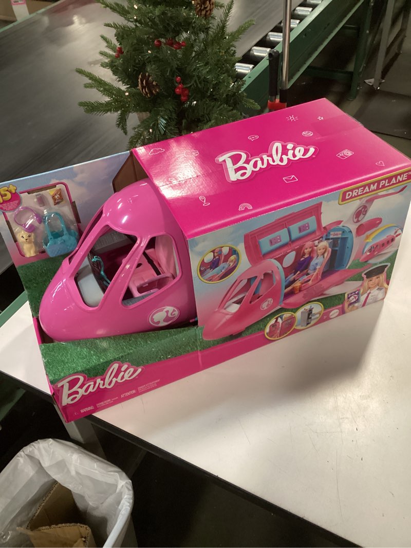 Condition photo showing New/Like New for Barbie Dreamplane Airplane Toys Playset with 15+ Accessories Including Puppy, Snack Cart, Reclining Seats and More (Amazon Exclusive)