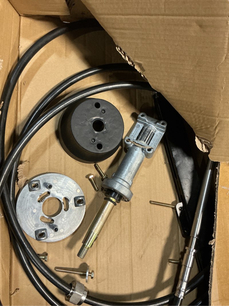 Condition photo showing As Is for atracypart marine boat steering cable kit 14ft – back mount rack-and-pinion ss14114 steering system, compatible with seastar/teleflex back mount rack steering