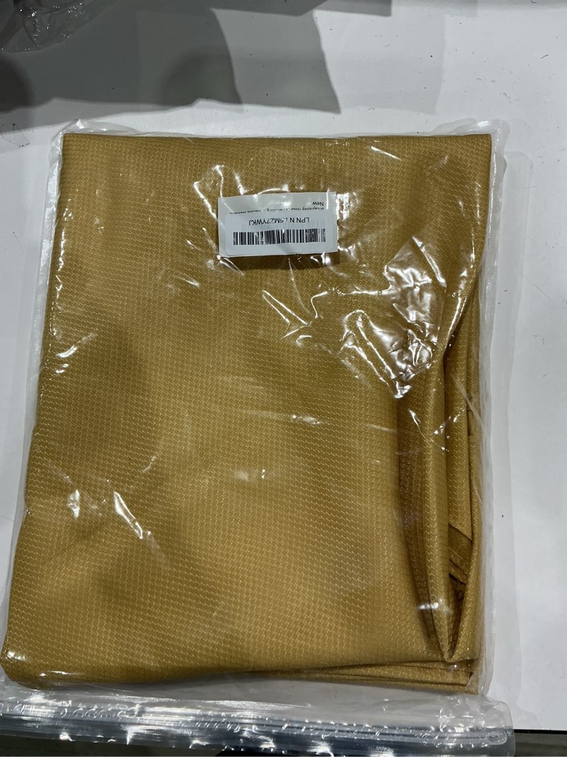 Condition photo showing Good Condition for biscaynebay fall tablecloth textured fabric round tablecloths 60" for tables diameters from 28" to 48", fall gold thanksgiving autumn harvest water resistant table cover for kitchen, dining, party 60" (round) fall gold