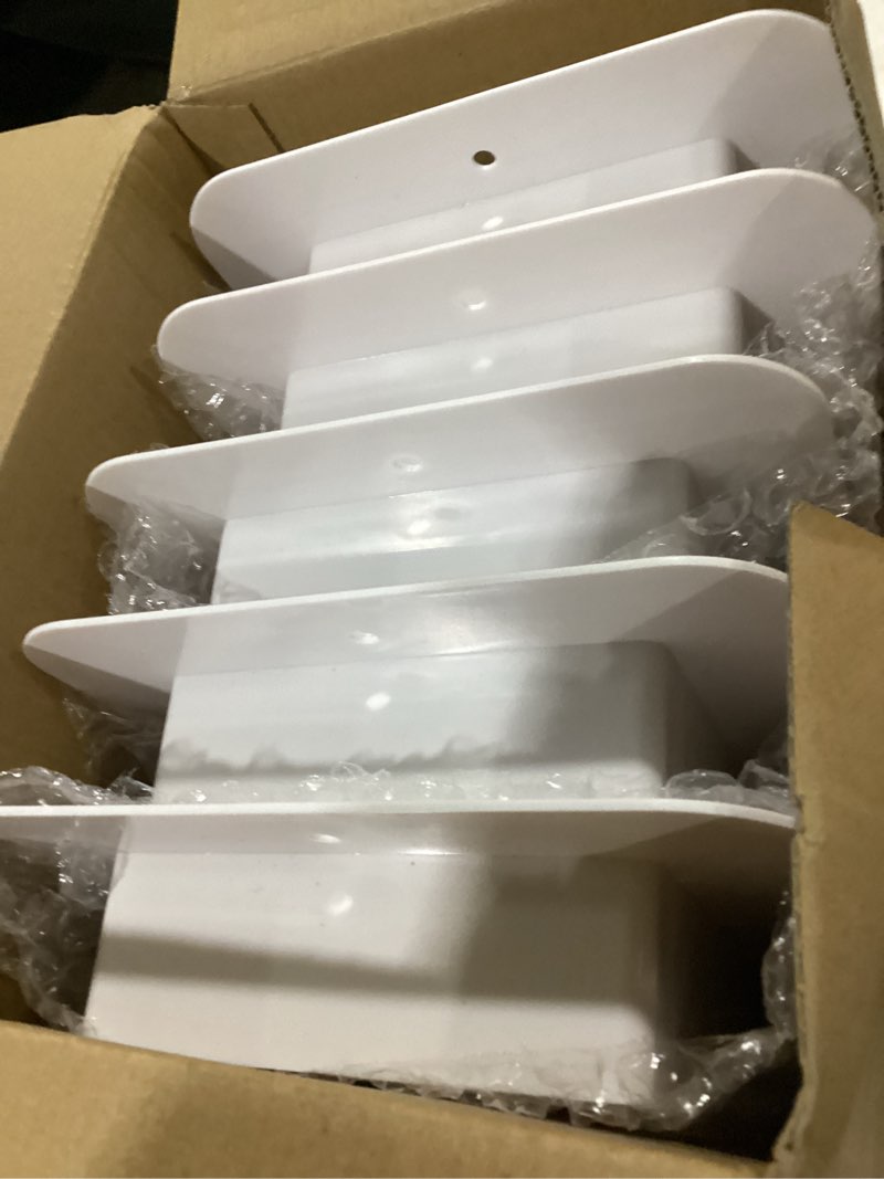 Condition photo showing As Is for floor vent covers, floor register 4x10, 5 pack adjustable plastic vent covers for home floor, ceiling or sidewall, floor vent with screws (white 4 x 10)