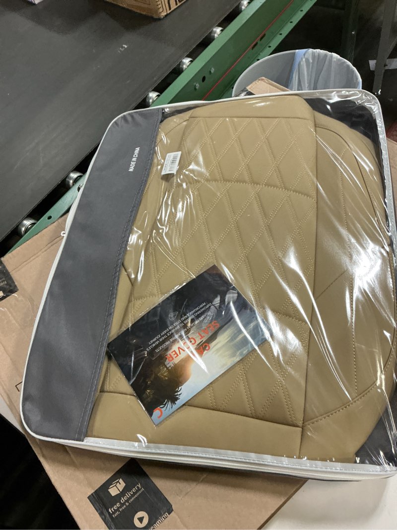 Condition photo showing Good Condition for NS YOLO Leather Car Seat Covers,Universal Fit for Most Cars,SUVs and Sedans,Waterproof Luxury Leatherette Cushions, 2 Seats Protectors (Beige, Front Pair-2 Seats(Driver and Passenger)) Beige Front Pair-2 seats(driver and passenger)