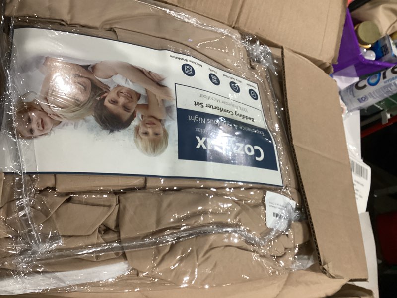 Condition photo showing Good Condition for CozyLux King Size Comforter Set Khaki - 7 Pieces Bed in a Bag King, Luxury Soft Bed Set for All Seasons, Bedding Set with Down Alternative Comforter, Sheets, Pillowcases & Shams Khaki King