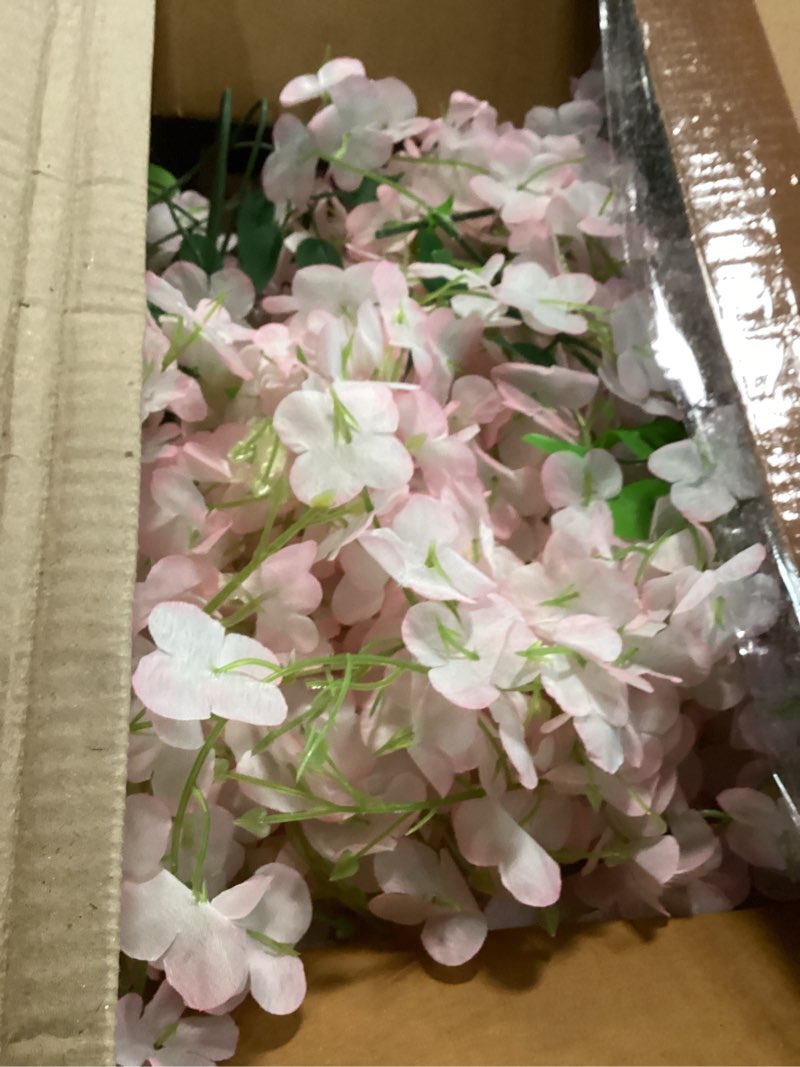 Condition photo showing Good Condition for 24 Pack Light Pink Wisteria Hanging Flowers Garland, 3.77 Feet Artificial Flower Vines, Fake Wisteria, Artificial Vines Hanging Garland for Backdrop Outdoor Yard Garden Decor Light Pink 24 PCS
