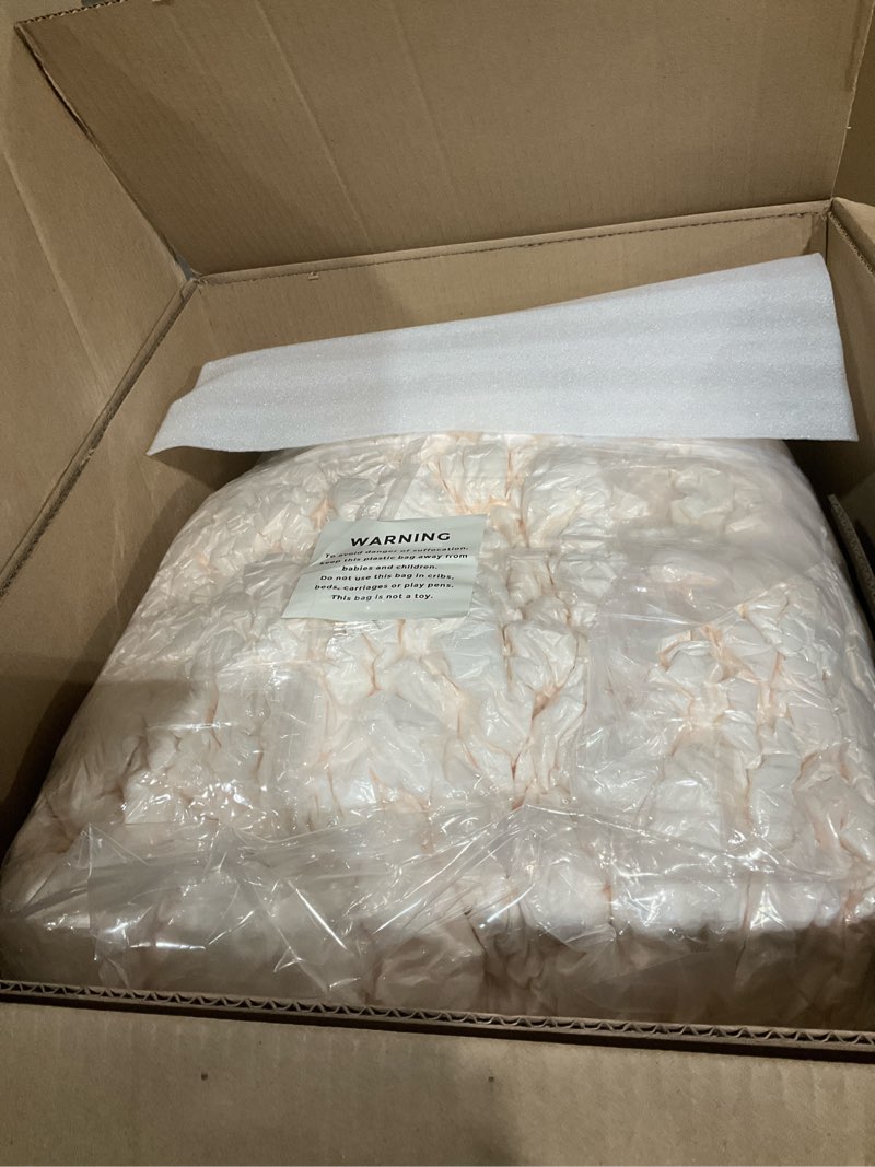 Condition photo showing As Is for maxyoyo bean bag chair, comfy bean bag sofa with back support, faux fur bean bag chair for adults and kids, stuffed floor sofa for living room, bedroom, apartment, beige large beige