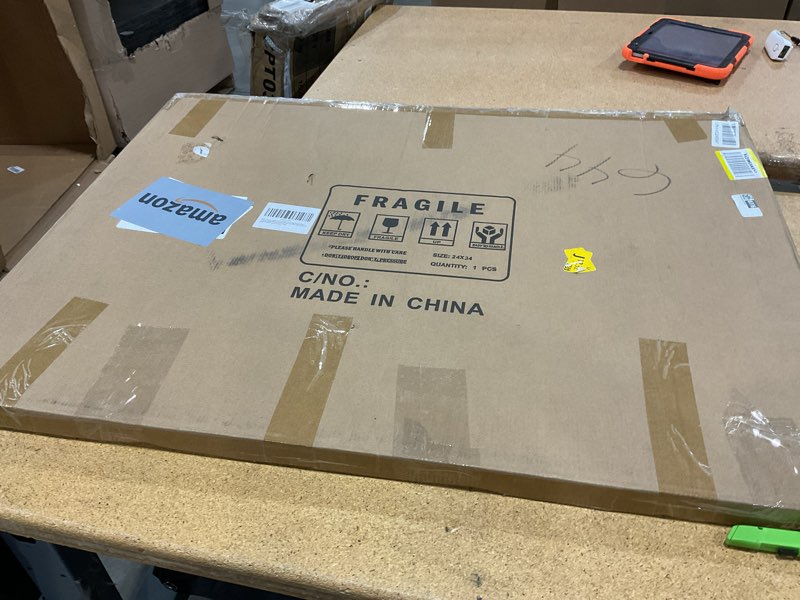 Condition photo showing New/Like New for picrit 24x34 poster frame, black engineered wood picture frame for horizontal or vertical wall mounting and displaying artwork photos, 1 pack black 24x34