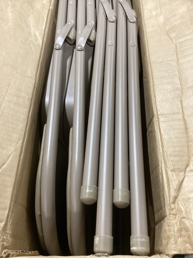 Condition photo showing Good Condition for Nazhura 4 Pack Folding Chairs with Padded Cushion and Back, Khaki Metal Chairs with Comfortable Cushion for Home and Office, for Indoor and Outdoor Events (Kahki, 4 Pack)