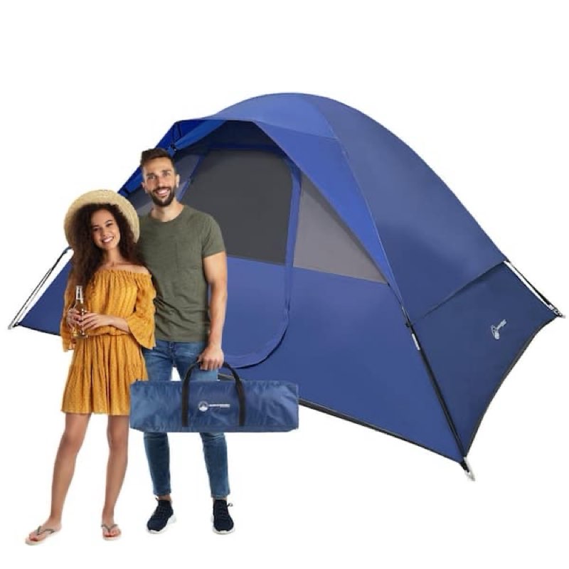 5 Person Camping Tent with Rain Fly and Carrying Bag - Lightweight Outdoor Pop Up Tents for Camping 