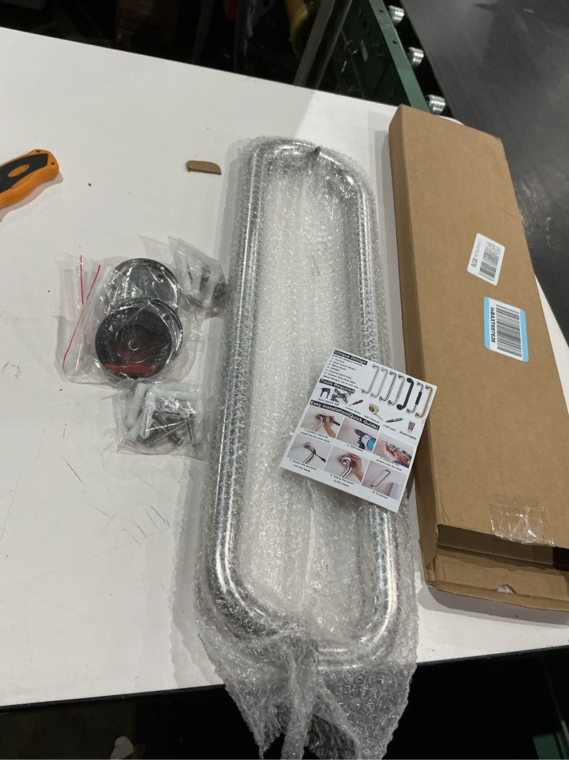 Condition photo showing Good Condition for grab bars for shower, 2 pack bathroom shower handles, stainless steel bathroom handle for elderly, seniors and handicap, enhancing bathroom safety and stability.