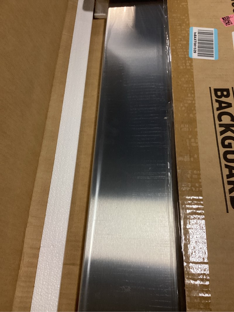 Condition photo showing Good Condition for samsung slide-in range 9" backguard, stainless steel, nx-ab5900rs/aa