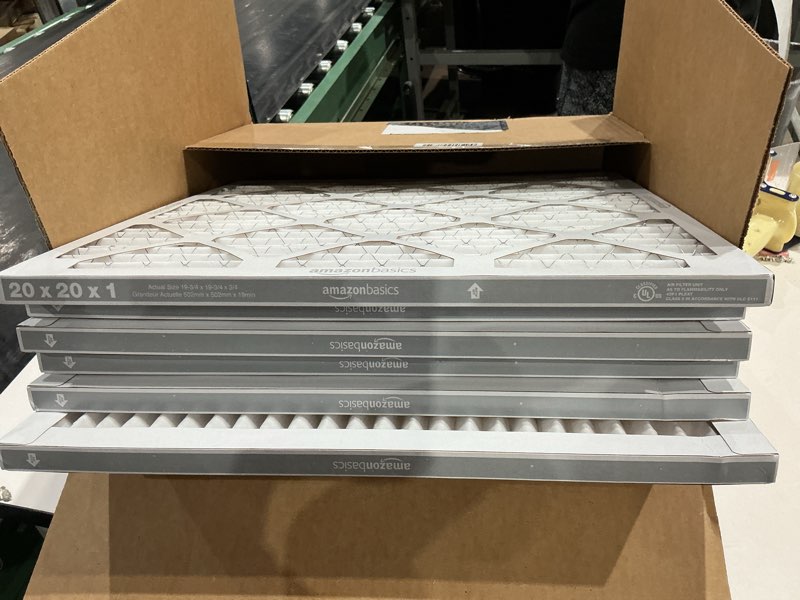 Condition photo showing Good Condition for amazon basics 20x20x1 air filter 6-pack, merv 11 ac furnace filters, dust, pet, allergy control, electrostatic (actual size: 19.75 x 19.75 x .75)