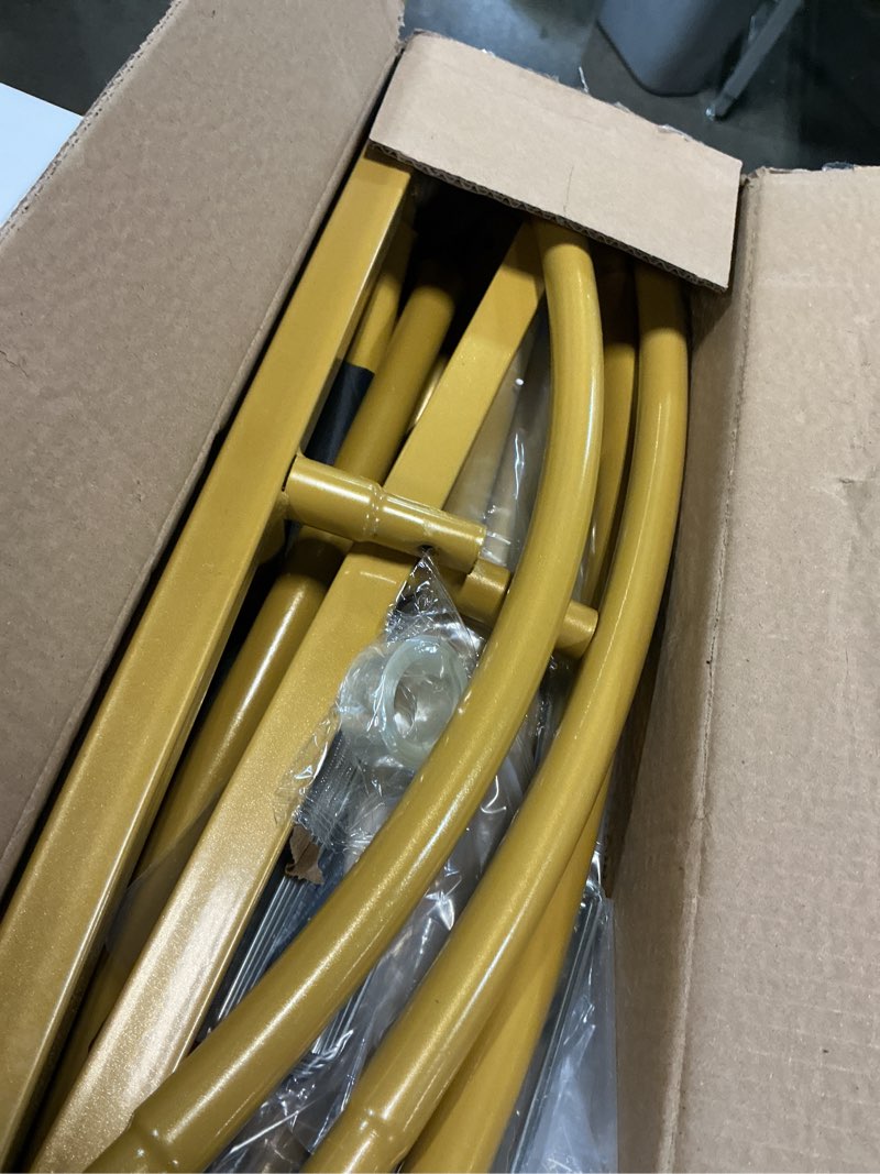 Condition photo showing Good Condition for Metal Arch Backdrop Stand 7.2FT+6FT Wedding Arch Backdrop Stand Set of 2 Gold Arch Backdrop Stand for Valentines Day Party Wedding Ceremony Baby Shower Birthday Floral Balloon Decration 6ft + 7.2ft Stand Set