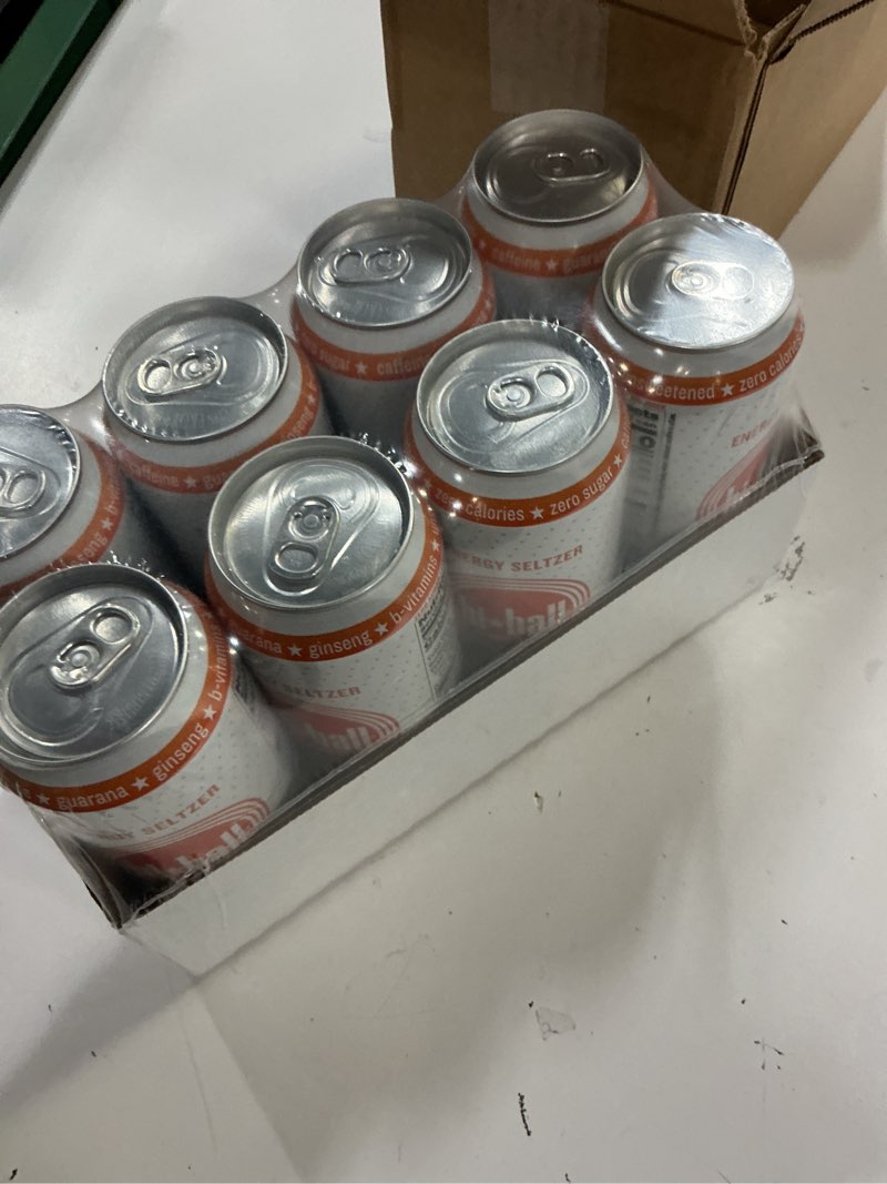 Condition photo showing Good Condition for (bbd:ma/31/2026)hiball clean energy drink - blood orange - zero sugar, zero calorie sparkling water with 160mg organic caffeine, 50mg organic ginseng, 50mg organic guarana and b vitamins - 16 fl oz (8-pack) blood orange 16 fl oz (pack of 8)