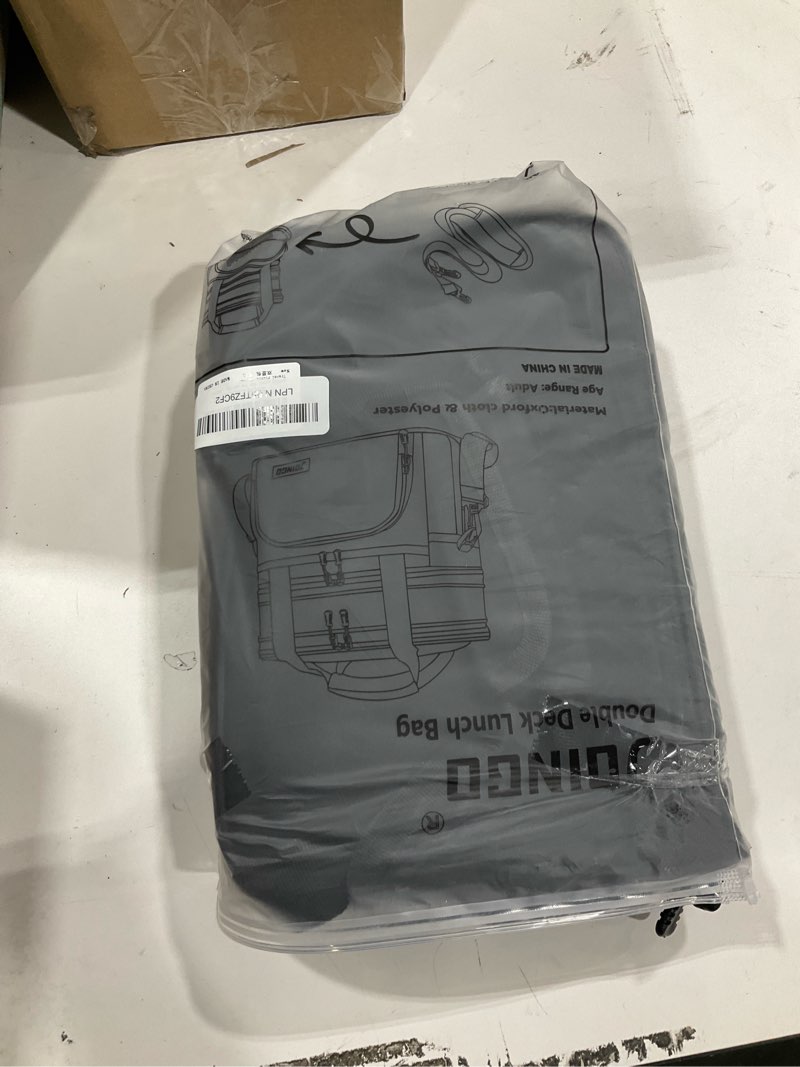 Condition photo showing As Is for Tactical Lunch Box for Men & Women – Expandable 16L Double Deck Insulated Cooler Bag for Work, Construction & 12-Hour Shifts – Heavy Duty Leakproof Large Meal Prep Tote with Shoulder Strap Black 16L